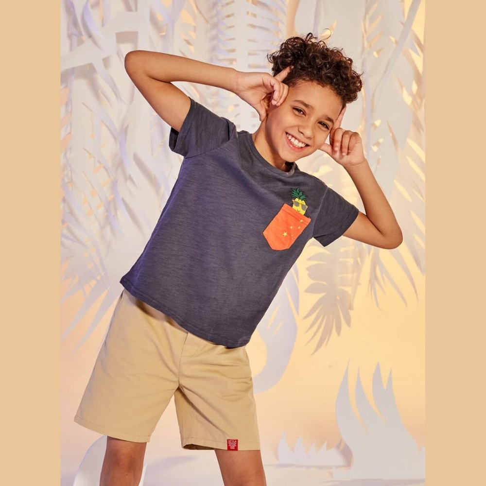 Boys Pineapple Pocket Tee